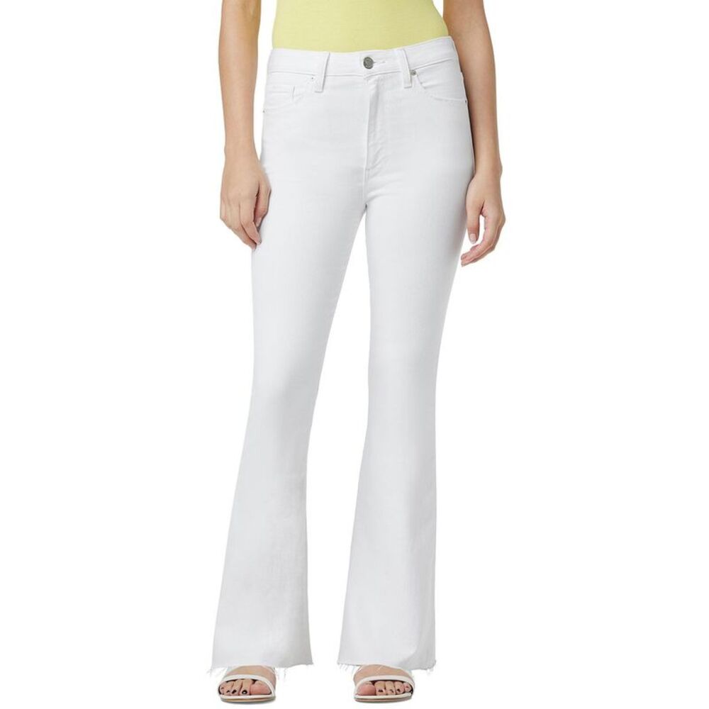 Hudson Womens Holly High-Rise Flare Barefoot Jeans 30 Spring White - NWT